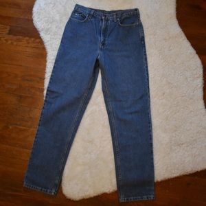 Lands End High Waisted Straight Leg Jeans